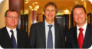 Trafford – Healthcare Business Support            Martin Blake of Msoft with Stephen Parsons and Dr Jeff Jones of Trafford Healthcare NHS Trust            