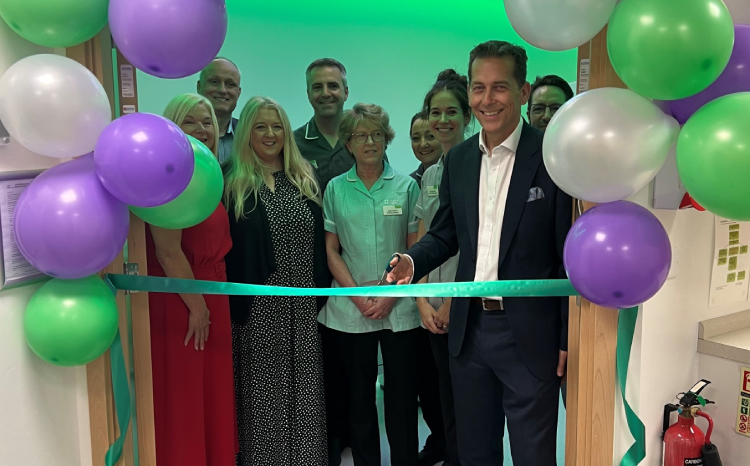 Arthur Stephen, chief medical officer at Nuffield Health, opens the CT suite at Derby Hospital