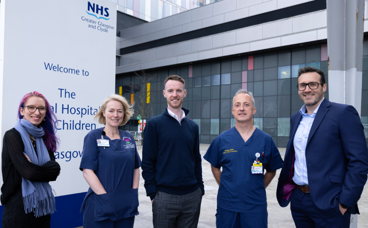 (L to R) Dr Yola Jones of Seluna, Dr Ruth Hamilton, Dr Scott Black of Seluna, Prof Haytham Kubba, and Innes Taylor of Seluna