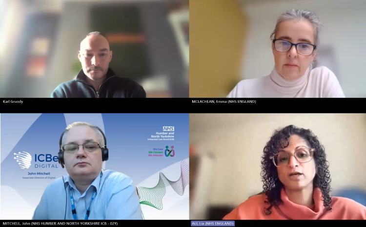 Karl Grundy, managing director at Digital Health, Emma McLachlan, director, digital products and platforms at NHS England, John Mitchell, associate director of digital at Humber and North Yorkshire ICB, and Lia Ali, consultant psychiatrist and digital health strategy at South London and Maudsley NHS Foundation Trust