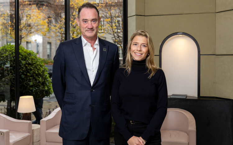 Howard Beggs, founder and chief executive of Lanas Healthcare Technology (left) and Lovisa Lander, director at TA Associates (right)