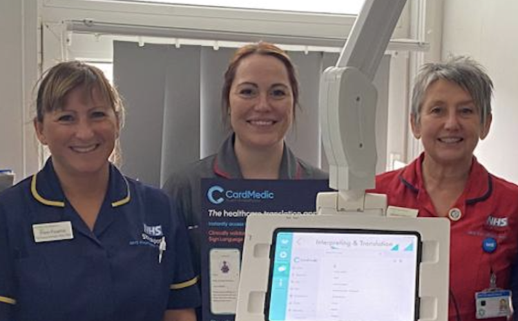 (L to R) Pam Fearns, chief nursing information officer, Stephanie Bray, lead digital midwife, and Astrid Lefevre, lead digital nurse at Stockport NHS Foundation Trust